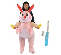 Déguisement gonflable de lapin de Pâques, costume de lapin gonflable pour enfants, cosplay de lapin d’équitation mignon pour garçons et filles, polyester 190T imperméable avec (80 à 120 cm/31,5 à