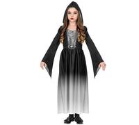 Déguisement Gourou Vampire Blanche Fille - Taille: 8-10 Ans (140 Cm) Noir