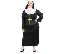 DEGUISE TOI - Déguisement grande taille bonne soeur femme - Robe - Coiffe - XXL - - Déguisements adultes - 100% polyester - Laver à la main - Carnaval