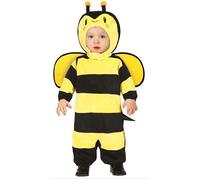 FIESTAS GUIRCA | Costume de Petite Abeille Bébé (12-18 Mois) - Combinaison, Cagoule et Ailes - Costumes d'Insectes pour Halloween, Carnaval et Fêtes Costumées - Idéal pour Bébé Unisexe - Jaune et Noir