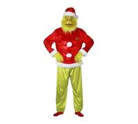 DÉGUISEMENT GRINCH CROQUE-MITAINE POILU ADULTE L Vert, Anis, Menthe, Eau M