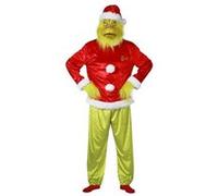Chaks - Costume Le Grinch™, ensemble de 5 pièces pour adultes, pour le carnaval, tenue de Noël avec masque, casquette, haut, pantalon, gants