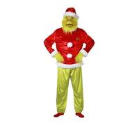 DÉGUISEMENT GRINCH CROQUE-MITAINE POILU ADULTE M Vert, Anis, Menthe, Eau XL