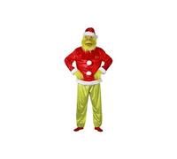 Chaks Déguisement adulte Grinch Croque-mitaine poilu Taille L Vert – Veste, pantalon, masque M