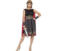 Smiffy's Déguisement Guerrier romain – robe avec cape attachée, manchettes et bandeau – Noir