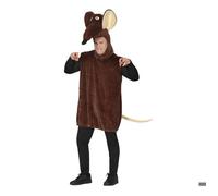 FIESTAS GUIRCA | Costume de Rat pour Adulte (52-54/L) - Tête, Queue et Combinaison - Costumes d'Animaux pour Halloween, Carnaval et Fêtes Déguisées - Idéal pour Hommes - Marron