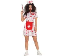 Fiestas Guirca – Costume d'Infirmière Zombie – Uniforme blanche sanglante – Taille 38-40 M