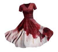 Deguisement Halloween Adulte Femme Robe Squelette Sexy Halloween/noel Mode Cosplay Plissée Nouvelle Tenue Gothique Ghostface Medieval Sorciere Soiree 1-Bleu clair L
