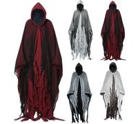Deguisement Halloween Adulte Horreur Squelette Cape, Costume Fantôme Halloween Cape a Capuche, Costume de Faucheuse Sorcière Ghost Adulte Diable Mexicain pour la Fête à Thème Carnaval Châle Halloweens