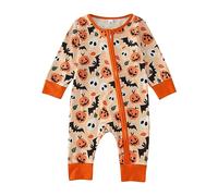 Deguisement Halloween Bebe Combinaison Manches Longues Fantôme Citrouille Imprimé Nouveau Né Confortable Deguisement Bebe
