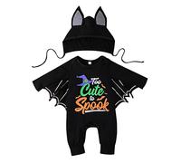 Deguisement Halloween Bebe Deguisement Chauve Souris Bebe Costume à Capuche de Chauve-Souris en Une Seule Pièce pour Nouveau-né Garçon Fille Grenouillère pour Bébé Tenue Halloween 0-24 Mois