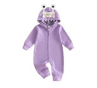 Déguisement Halloween Bébé Grenouillère Manches Longues Combinaison Zip | Une grenouillère bébé d'Halloween douce fantôme citrouille et monstre, idéale pour les fêtes et le confort quotidien.