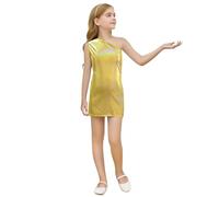 DéGuisement Halloween BéBé-Robe Nuisette sans Manches à imprimé Paillettes pour Fille-avec col Rond et Ourlet asymétrique-idéale pour Les soirées (Gold-9-10Years)