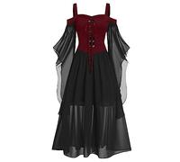 Deguisement Halloween Déguisement Ado Vampire Dame Costume Grande Taille Robe Medievale Femme Halloween Costume Robe Pirate Déguisement Sorcière Femme Rouge 4XL