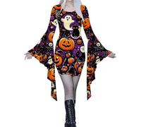 Deguisement Halloween Déguisement Adulte Robe Noire Femme Citrouille 2025 Rétro Médiévale Avec Manches Trompette Reine Costume Automne Infirmiere Gothique De Soiree Le noir #10 L