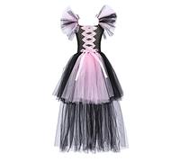 Deguisement Halloween Enfant,Enfant en Bas âge Enfants bébé Filles Magnifique sorcière Halloween Costume Arc-en- Robe Noire Fantaisie Habiller Cosplay fête Tutu Robe Robes en (D, 5-6 Years)