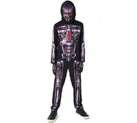 Deguisement Halloween Enfant Fille, Costume d'halloween MéCanique Punk Combinaison Cosplay Squelette Extraterrestre pour FêTe Et Jeu De RôLe GarçOn