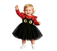 Déguisement Halloween Enfant Robe Tutu Adorable Costume Chauve-Souris | Robe Midi à Manches Longues Tenue Halloweens en Tulle Déguisement Magique Enfant Cosplay Halloween Bal Masqué