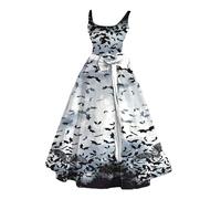 Deguisement Halloween Femme Adulte Robe Longue Dos Nu D'halloween Médiévale Renaissance Gothique Tulle Déguisement Grande Taille Sexy Chic Et Elegant Corset Hiver Costume a-Blanc L