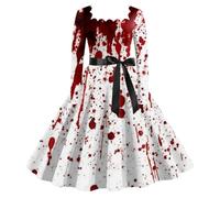 Deguisement Halloween Femme Costume Adulte Tenue Pour Automne Infirmiere Gothique Robe De Soiree Déguisement Noire Médiévale Renaissance Tulle AB-Blanc M