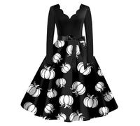 Déguisement Halloween Femme Costume Robe Noire Automne Deguisement Infirmiere Gothique De Soiree Vetement Citrouille 2025 Rétro Médiévale Avec Manches Trompette Reine Blanc-BA XXL