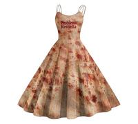 Deguisement Halloween Femme Costume Sexy Squelette Patchwork Horreur Robe De Soirée Déguisement Grande Taille Longue Dos Nu D'halloween Femme,déguisement Col En V Bleu M