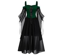 Deguisement Halloween Femme Déguisement Sorcière Vampire Reine Adulte Robe Gothique Médiéval Renaissance Sexy Cosplay Costume Grande Taille Robe À Manches Cloche Halloween Carnaval Pâques Noël