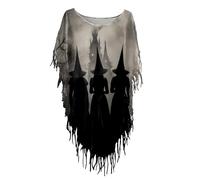 Deguisement Halloween Femme Imprimé- Tshirt Grande Taille Décontracté Coupe Ample Vintage Irrégulier Haut Chic Fluide Châle Style Médiévale Steampunk Renaissance Cosplay Carnaval Top