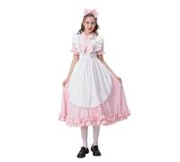 Déguisement Halloween Femme Robe Domestique Cosplay Écossaise Élégante Tablier Déguisement Serveuse Café Mignonne