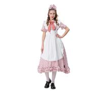 Déguisement Halloween Femme Robe Domestique Cosplay Écossaise Élégante Tablier Déguisement Serveuse Café Mignonne
