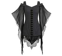 Deguisement Halloween Femme Robe médiévale pour Déguisements Adultes Chic Et Elegant Vintage Renaissance Gothique de Soirée Cocktail Elegante A-Line Toussaint Maxi Carnaval,
