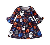 Deguisement Halloween Fille 3 Ans-Dress Halloween Toddler Sleeve Cartoon Pumpkin Baby Girls Flare Kids Girls Dress & Skirt (Multicolor-3-4 Years)