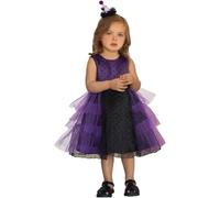 Deguisement Halloween Fille 3 Ans-Robe de Concours d'halloween sans Manches pour Petites Filles-avec nœud Papillon-pour fête costumée (Purple-12-18 Months)
