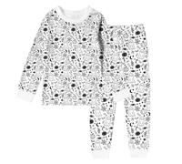Deguisement Halloween Fille 4 Ans,Pyjama d'halloween pour garçon vêtements de Nuit à Manches Longues Ensemble Confortable pour Enfants de Deux à dix Ans (White, 5-6 Years)