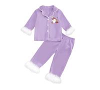 Deguisement Halloween Fille 6 Ans,Pyjama d'halloween à Manches Longues pour garçon Cardigan Ouvert Tenue détente Enfant vêtements de Nuit et intérieur Confortables (Purple, 6-7 Years)