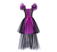 Deguisement Halloween Fille,Enfant en Bas âge Enfants bébé Filles Magnifique sorcière Halloween Costume Arc-en- Robe Noire Fantaisie Habiller Cosplay fête Tutu Robe Robes en (F, 7-8 Years)