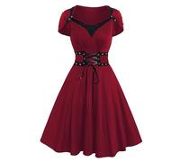 Deguisement Halloween Fille Robe Gothique pour Femme À Manches Irrégulières sans Bretelles Solide Couleur Unie Costume Cosplay Fantôme Robe De Bal Médiévale pour Soirée Effrayante