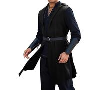 Deguisement Halloween Homme Cape Vampire Costume Halloween Adulte Prisonnier Automne Mask Robe Médiévale Accessoire Citrouille Masque Cosplay Citrouille Hiver Classique Noir M FR