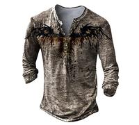 Deguisement Halloween Homme Chemise Homme Manches Longues Col Mao Tee Shirt Homme Vintage Assassin Creed Viking Gothique Steampunk Pirate Medieval Pas Cher Sweat Hauts Militaire Veste Gris L