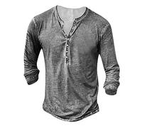 Deguisement Halloween Homme Chemise Homme Manches Longues Col Mao Tee Shirt Homme Vintage Assassin Creed Viking Gothique Steampunk Pirate Medieval Pas Cher Sweat Hauts Militaire Veste Gris M