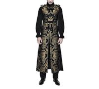 Déguisement Halloween Homme, Gilet Motorisé Punk en Cuir Unie, Manteau Vintage Style Gothique, Veste sans Manches en Jacquard, Déguisement Halloween