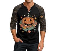 Déguisement Halloween Homme Magique Sorcier Costume Sortilège Déguisement Déguisements Fête Joyeux Déguisement Nuit Ombre Tshirt Spectral Ténébreux T Shirt T-Shirts(3-Safran,S)
