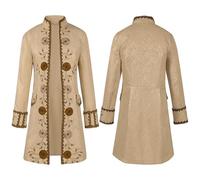 Déguisement Halloween Homme, Manteau Unie Style Cour Vintage, Veste À Col Mao pour Hommes, Tenue Formelle, Déguisement Halloween