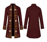 Déguisement Halloween Homme, Manteau Unie Style Cour Vintage, Veste À Col Mao pour Hommes, Tenue Formelle, Déguisement Halloween