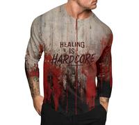 Deguisement Halloween Homme Vert Original T-Shirts Coloré Joyeux Déguisement Horreur Gris Tshirt Festif Humoristique Deguisements Spécial À La Mode Chemise T Shirts(1-Rouge,S)