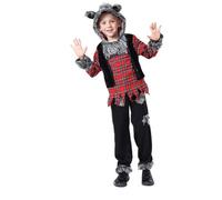 Déguisement Halloween loup-garou hurleur pour enfants, costume effrayant avec capuche intégrée, en tissu polaire doux, idéal pour les fêtes et soirées à thème, disponible en plusieurs tailles de 2 à
