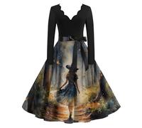 Deguisement Halloween Robe Diablesse Gothique Demon Robe Sorciere Femme Déguisé Zombie Diable Costume D'halloween Pour Femmes Elfe Velours Cape Ghostface Squelette Nonne Deguisement Sexy XXL