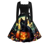 Deguisement Halloween Sexy Robe Princesse Femme Maléfique Chauve Souris Fantome Deguisement Citrouille Sorcier Déguisement Femme Grande Taille Halloween Costume Orange XL