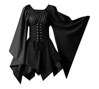 Déguisement Halloween Viking Adulte Femme - Robe Cocktail Médiévale Pirate - Costume Chic Grande Taille Pour Soirée