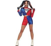 FIESTAS GUIRCA | Costume Dangerous Glam Adulte - T-shirt, Veste et Pantalon - Costumes de Superhéros et Vilains, Mr. Smile pour Halloween et Fêtes Déguisées - Femme - Rouge et Bleu